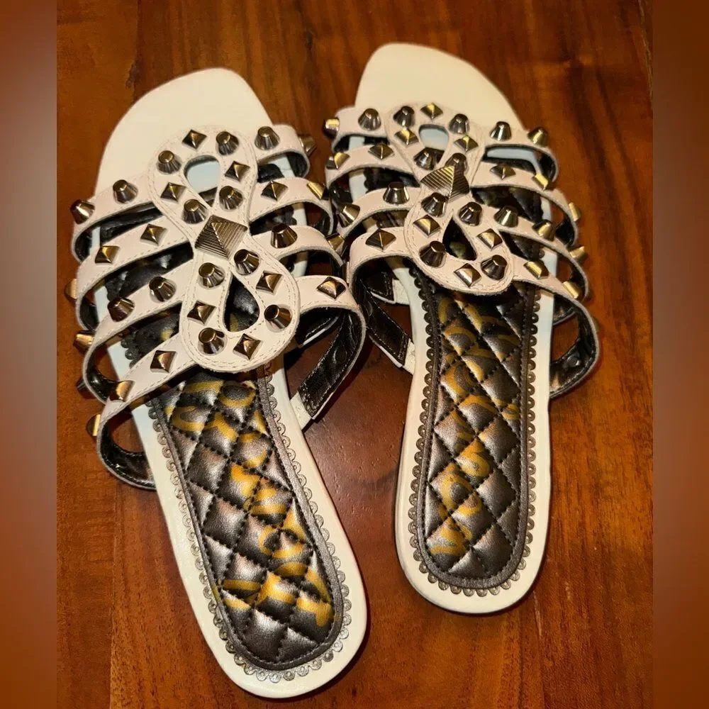 Sam Edelman Womens Beatris Slip On Leather Slide Sandals sz 6.5 NWOT